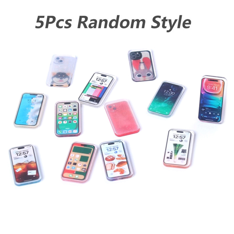 Kids Toys Smartphone - 5Pcs 1:12 인형 집 미니어처 휴대