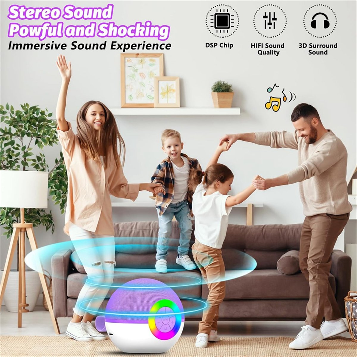 Kids Microphone Karaoke - DTC5 미니 가라오케 기계(마이크 2개 포함),