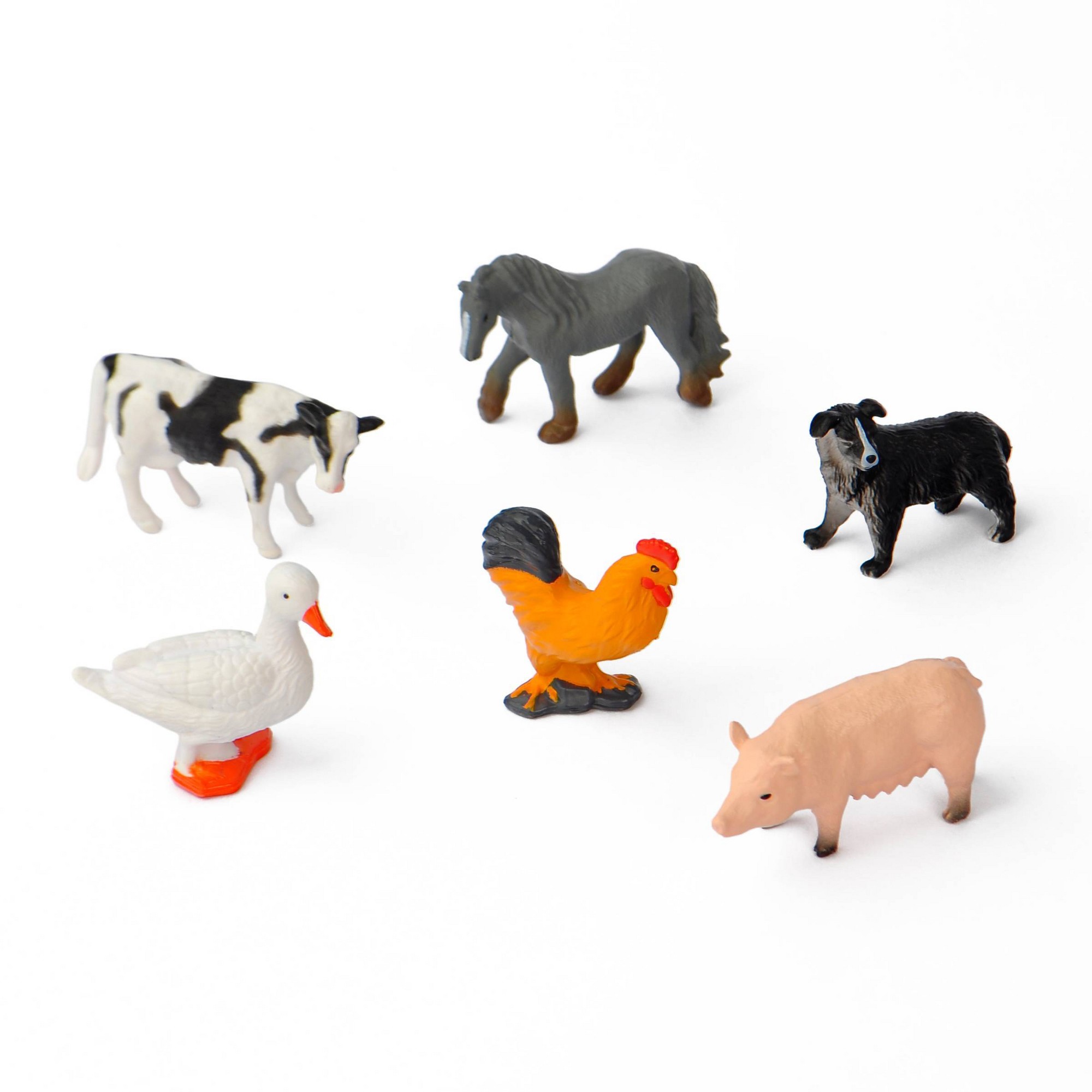 Kids Storage Toys - 6개 미니 동물 피규어, 보관 튜브