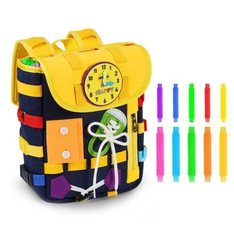 Kids Zipper Toys - 몬테소리 버클 지퍼가 달린 유아용 배낭