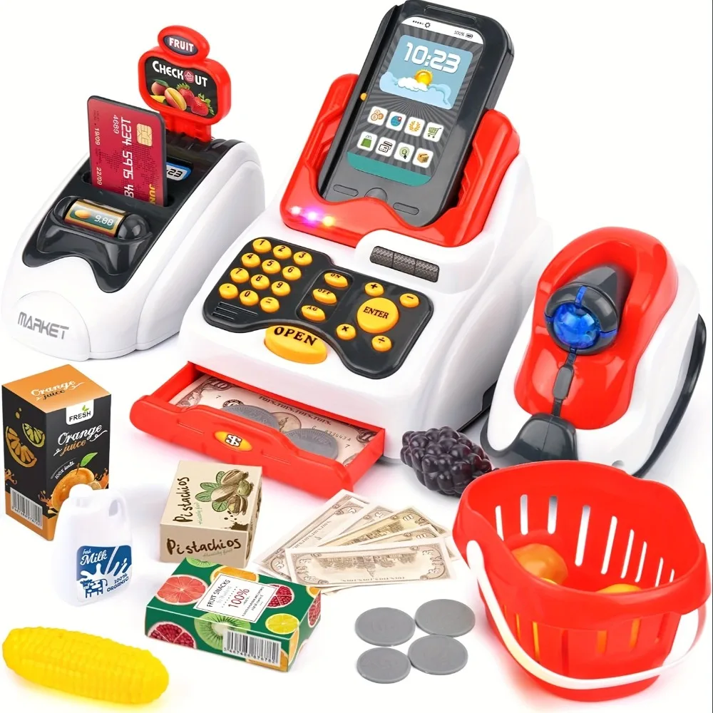 Kids Toys Shop - 체크 아웃 스캐너 과일 카드 리더