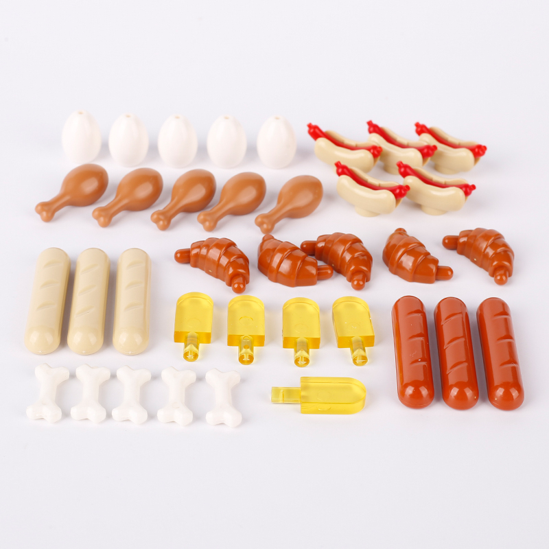 MOC 도시 거리 피규어 음식 인쇄 타일 빌딩 블록 상 - Kids Toys Shop 리뷰 및 가격