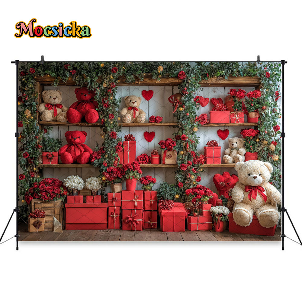 Mocsicka 발렌타인 데이 빨간색 배경 사진 장미  - Toys Background For Kids 리뷰 및 가격