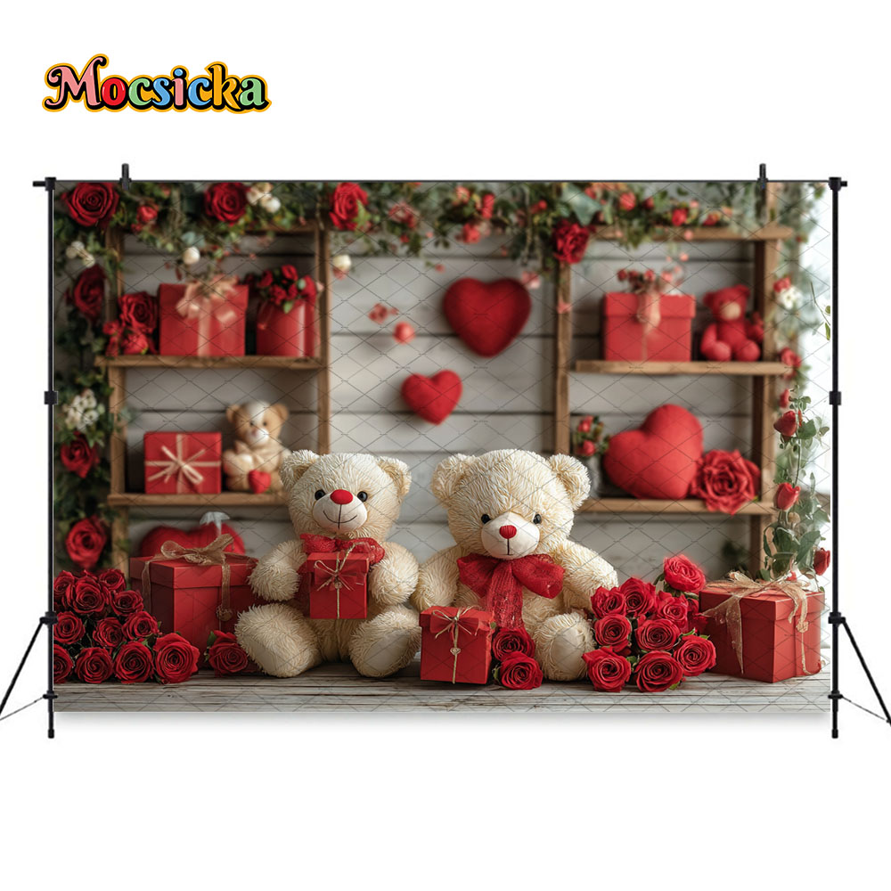 Mocsicka 발렌타인 데이 빨간색 배경 사진 장미  - Toys Background For Kids 리뷰 및 가격