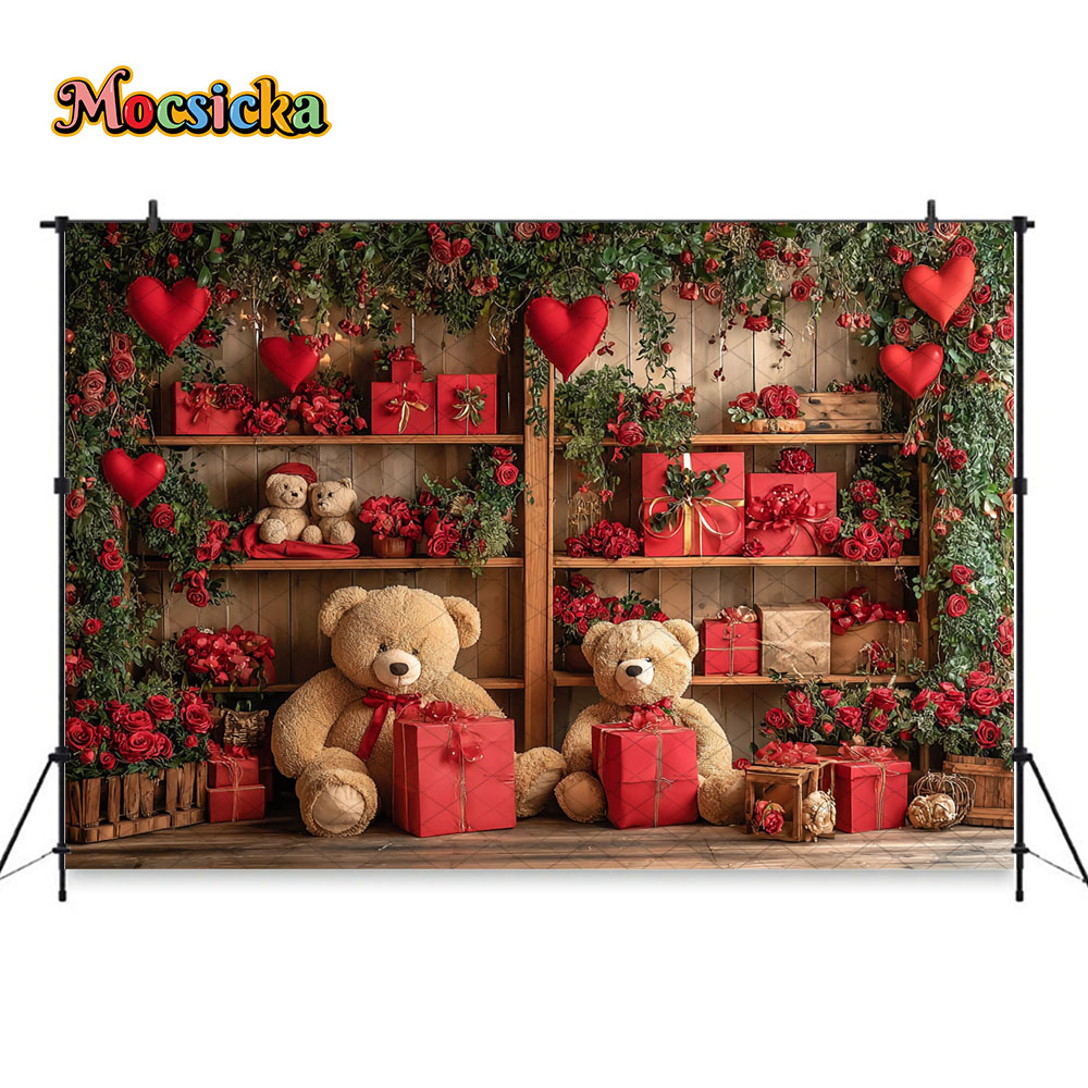 Mocsicka 발렌타인 데이 빨간색 배경 사진 장미  - Toys Background For Kids 리뷰 및 가격