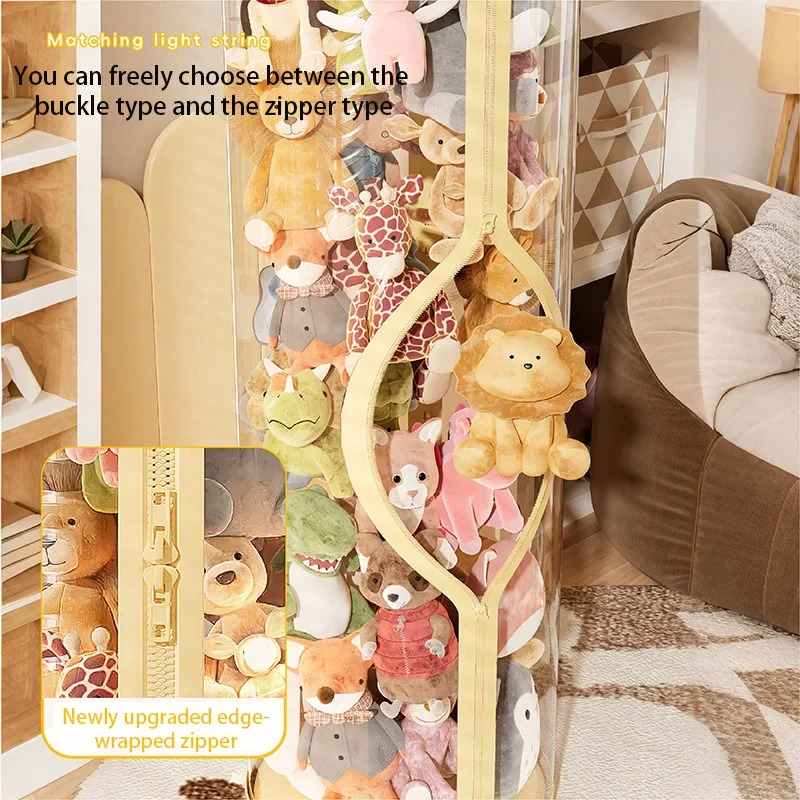 투명 인형 보관함 라이트 튜브가 있는 플러시 장난감 정 - Kids Zipper Toys 리뷰 및 가격