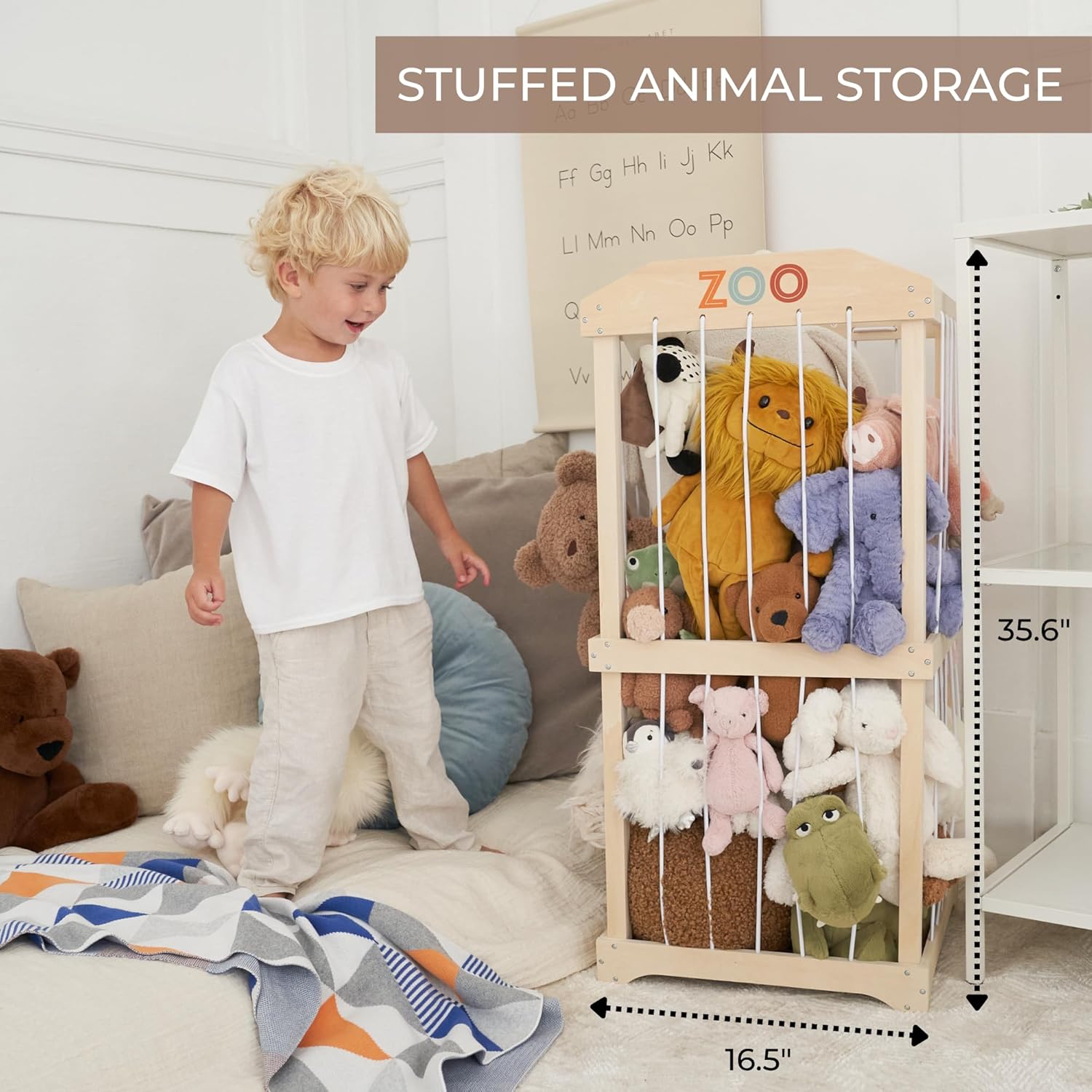 조립하기 쉬운 대형 나무 플러시 장난감 보관함, 아이들 - Kids Storage Toys 리뷰 및 가격