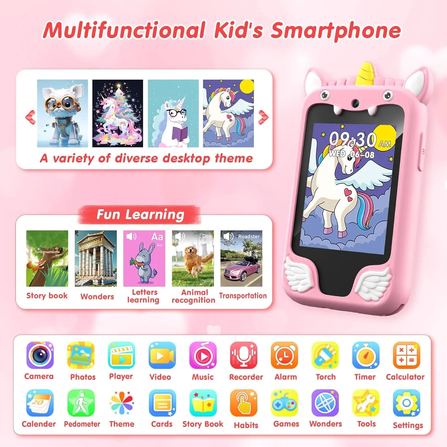 어린이 스마트폰 카메라 장난감 터치스크린 유니콘 아기  - Kids Toys Smartphone 리뷰 및 가격
