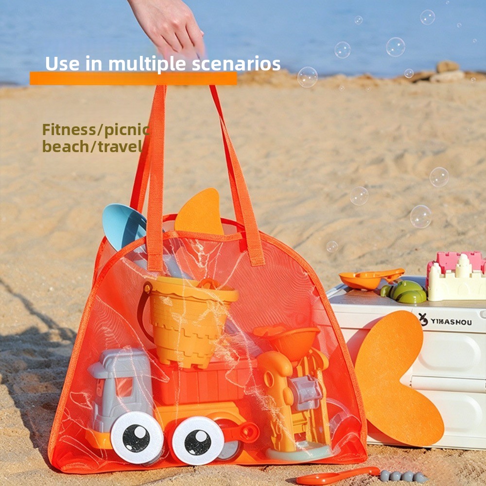 어린이용 메쉬 비치백, 화려한 만화 상어 동물 모양,  - Kids Storage Toys 리뷰 및 가격