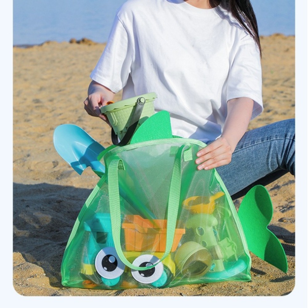 어린이용 메쉬 비치백, 화려한 만화 상어 동물 모양,  - Kids Storage Toys 리뷰 및 가격