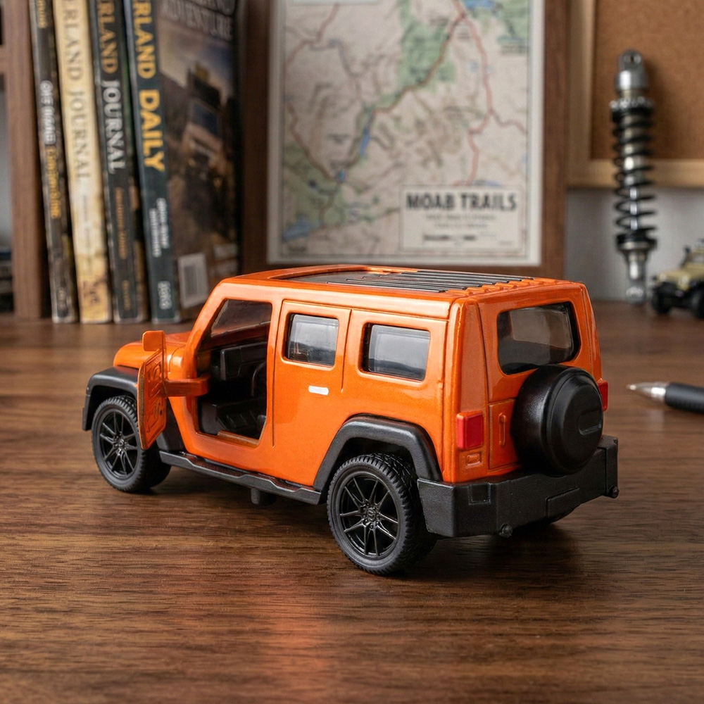 1:43 오렌지색 지프 랭글러 다이캐스트 모델, 개폐  - Kids Toys Jeep 리뷰 및 가격