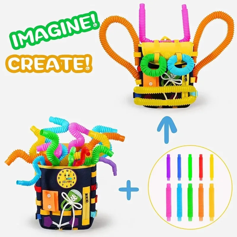 몬테소리 버클 지퍼가 달린 유아용 배낭 바쁜 보드 감각 - Kids Zipper Toys 리뷰 및 가격