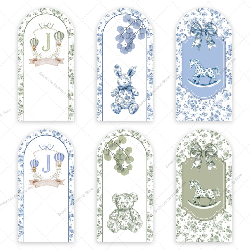 블루 그린 꽃무늬 활 모양 아치 배경 커버 맞춤 이름  - Toys Background For Kids 리뷰 및 가격