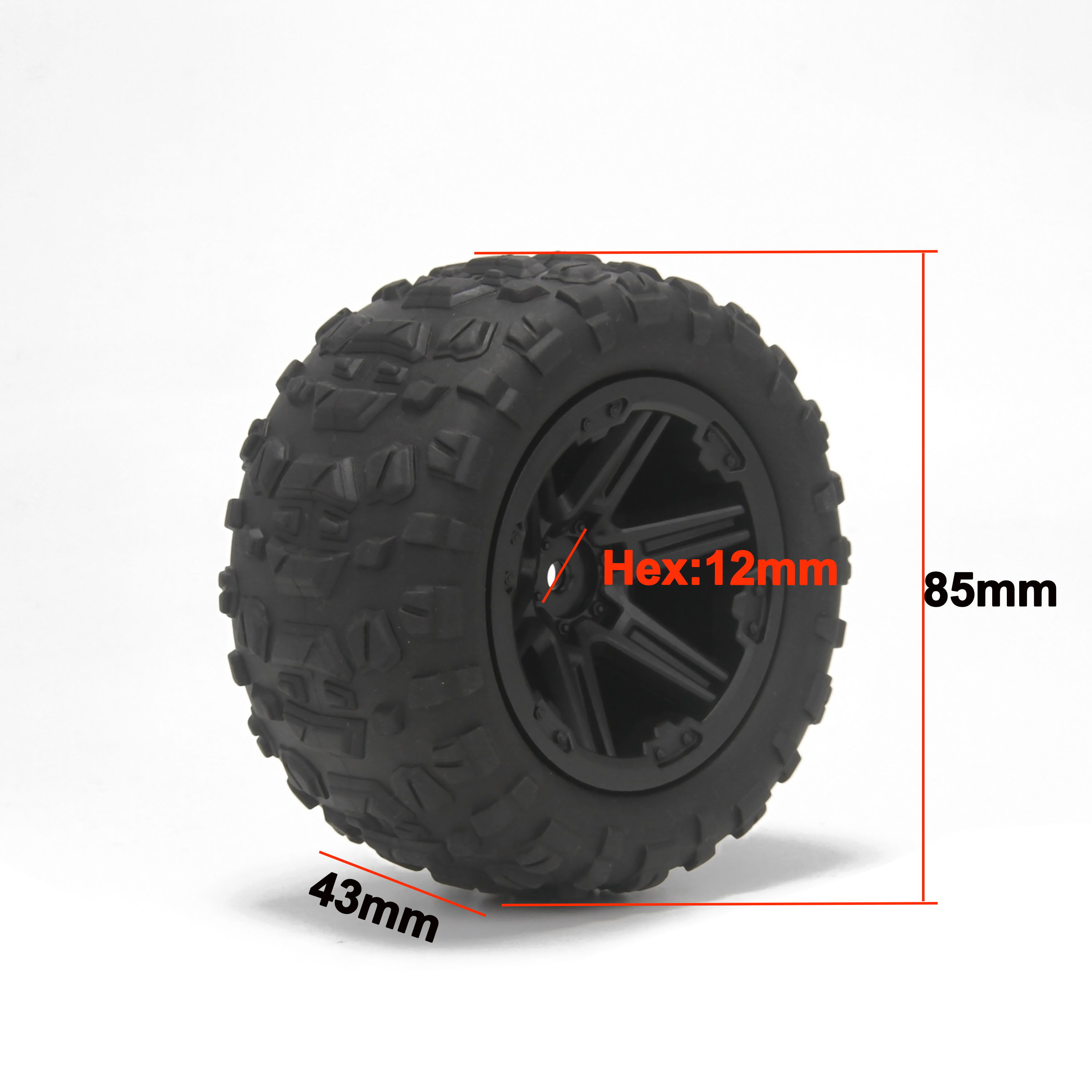 4개 85mm 고무 타이어 휠 림 타이어 허브 12mm - Hot Wheels Car Monster Trucks 리뷰 및 가격
