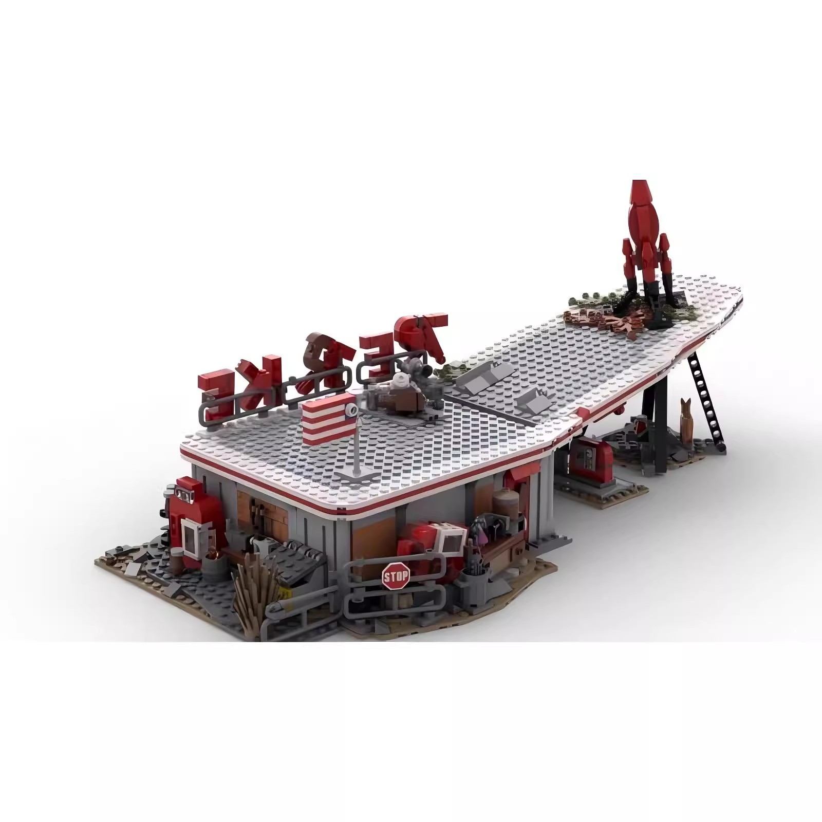 MOC 게임 폴아웃 4 레드 로켓 트럭 스톱 빌딩 블록 - Kids Xmas Toys Ideas 리뷰 및 가격